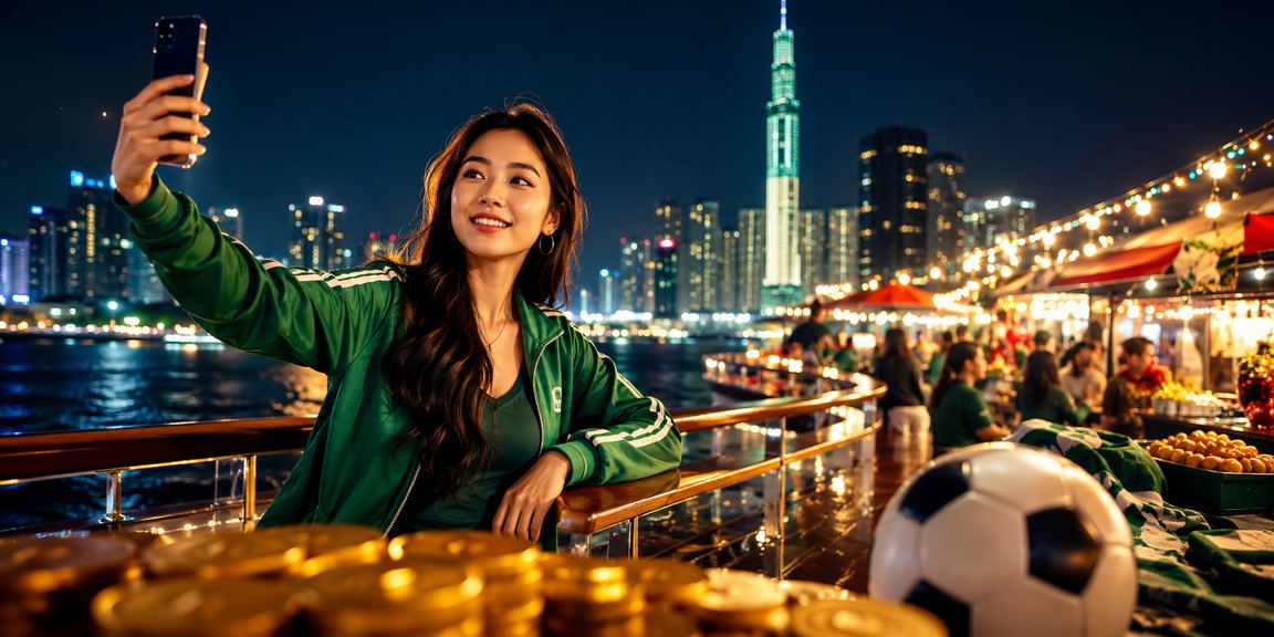 Người hâm mộ bóng đá tại chợ đêm thành phố Hồ Chí Minh đang theo dõi cược thể thao trên điện thoại